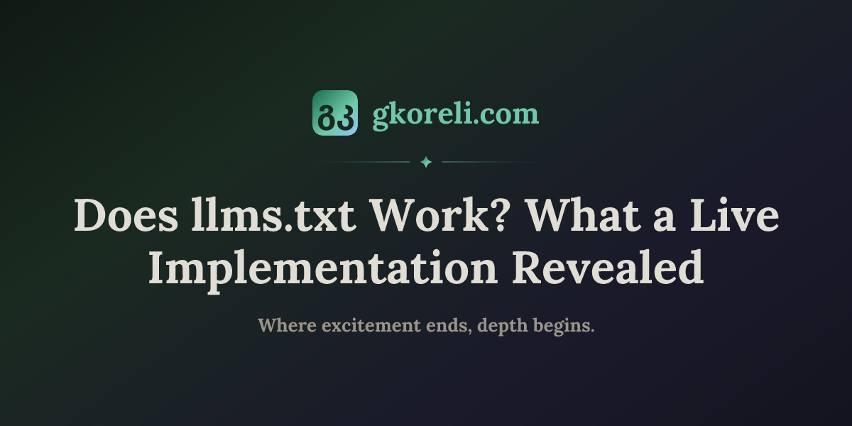 Does llms.txt Work? What a Live Implementation Revealed